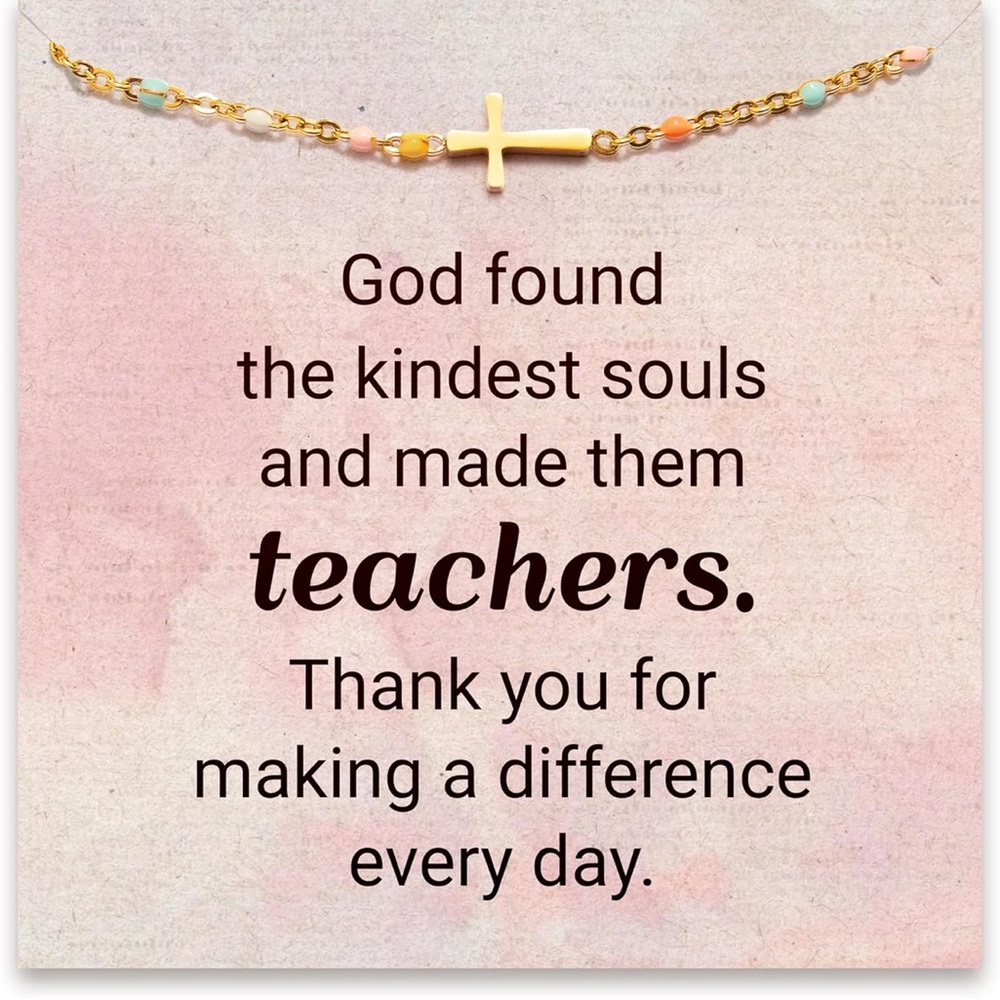 Beautiful dainty Cross bracelet for that special teacher